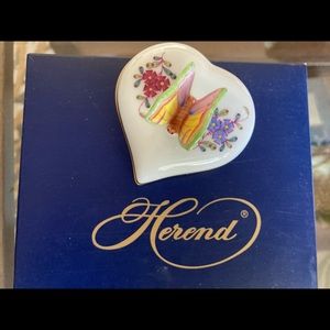 Miniature heart shaped covered box from Herend